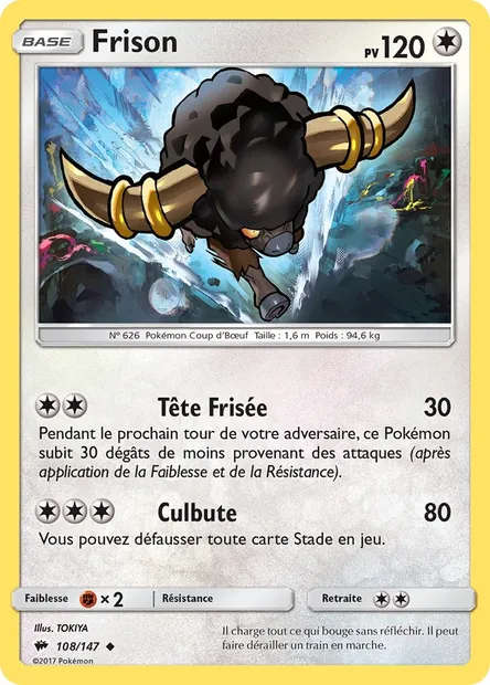 Frison, carte Pokémon BUS 108 — extension Ombres Ardentes