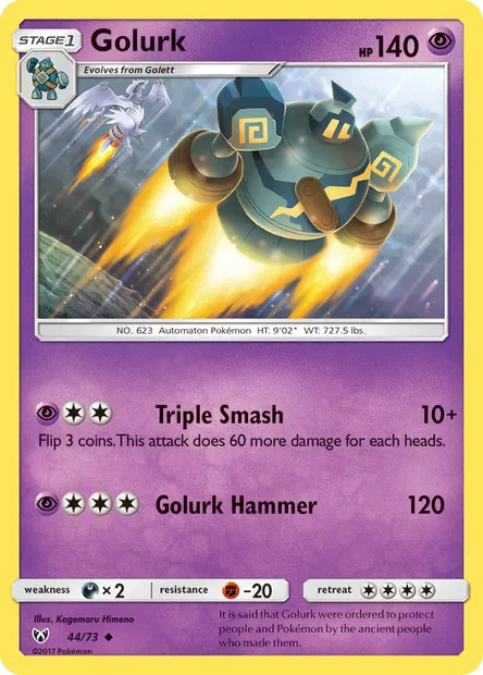 Golurk, Pokémon card SLG 44 — Shining Legends set