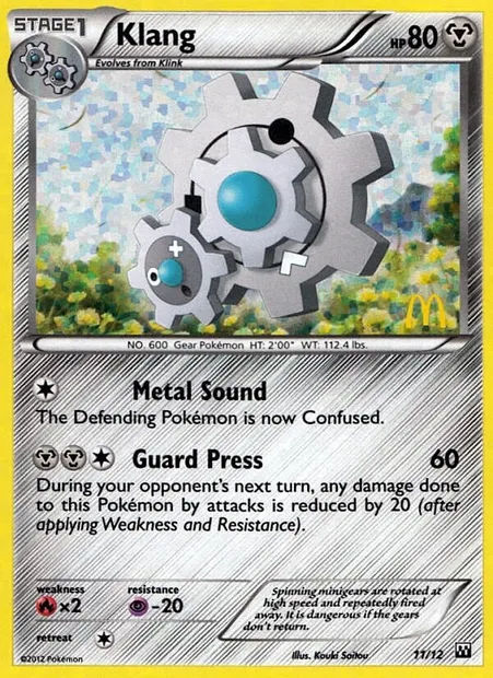 Klang, Pokémon card MCD12 11 — McDonald's Collection 2012 set