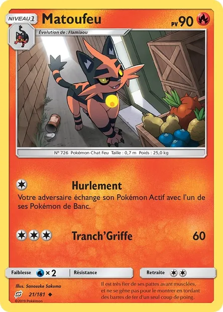 Matoufeu, carte Pokémon TEU 21 — extension Duo de Choc