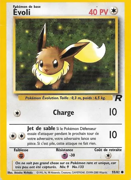 Évoli, carte Pokémon TR 55 — extension Team Rocket