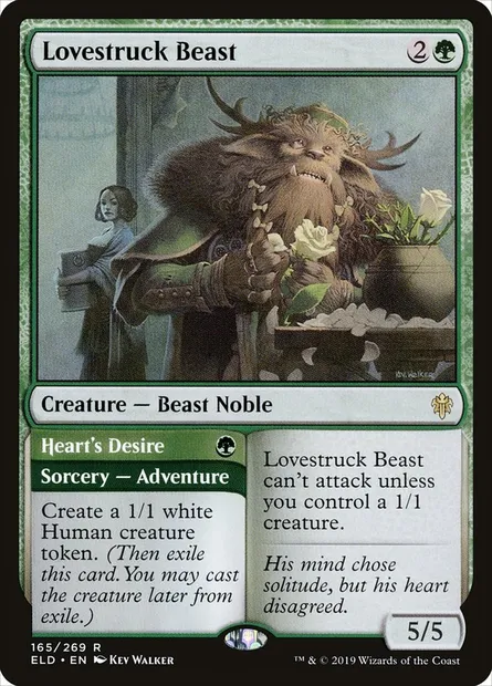 Lovestruck Beast // Heart's Desire, Magic card ELD 165 — Throne of Eldraine set