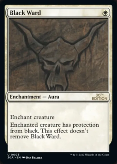 Black Ward, Magic card 30A 5 — 30th Anniversary Edition set