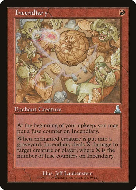 Incendiaire, carte Magic UDS 89 — extension Destinée d'Urza