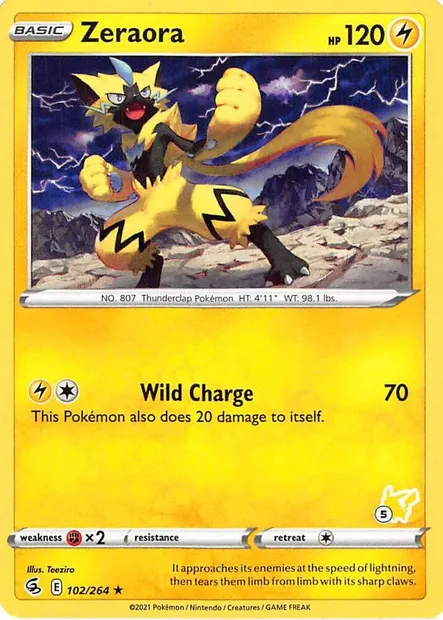 Zeraora, Pokémon card BA22 102-5 — Battle Academy 2022 set