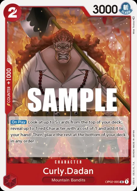 Curly Dadan, carte One Piece OP02-005 — extension PARAMOUNT WAR