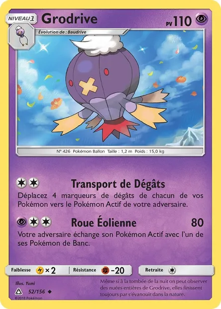 Grodrive, carte Pokémon UPR 52 — extension Ultra-Prisme