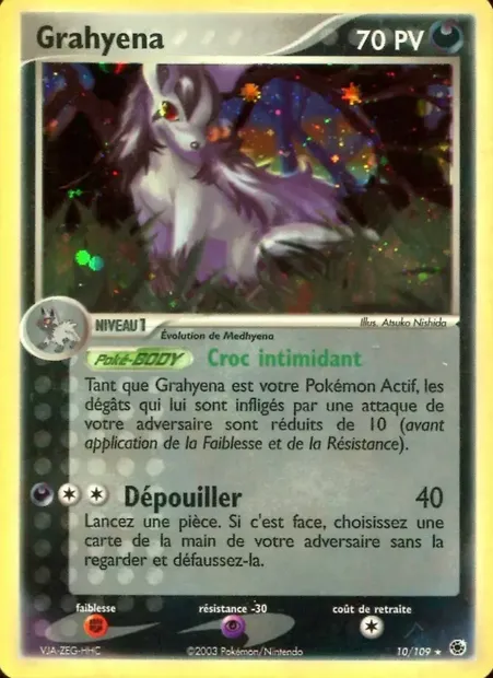 Grahyèna, carte Pokémon RS 10 — extension EX Rubis & Saphir