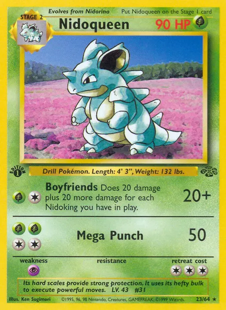 Nidoqueen, Pokémon card JU 23 — Jungle set