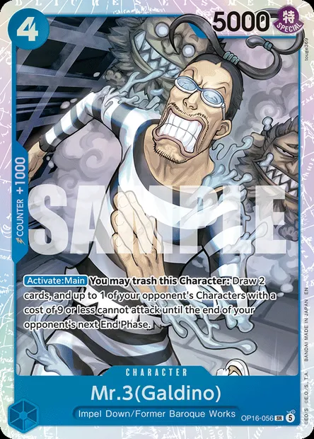 Mr.3(Galdino), One Piece card OP16-056 — THE TIME OF BATTLE set