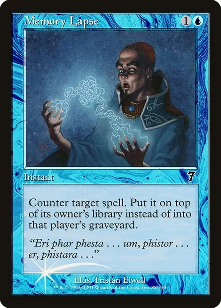 Trou de mémoire, carte Magic 7ED 88★ — extension Septième Edition