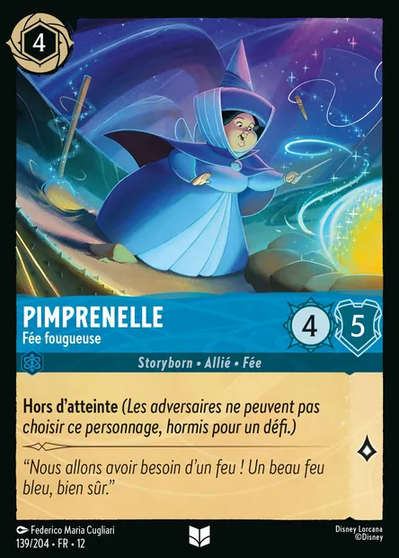 Pimprenelle - Fée fougueuse, carte Disney Lorcana CH12-139 — extension Contrées Inconnues
