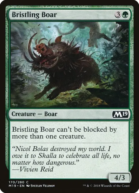 Bristling Boar, Magic card M19 170 — Core Set 2019 set