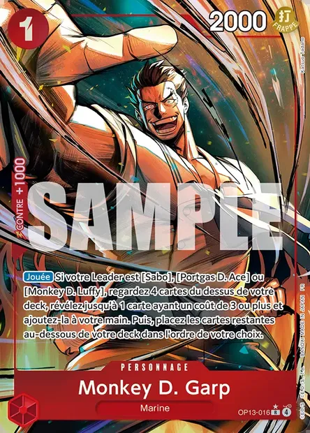 Monkey D. Garp, carte One Piece OP13-016 — extension SUCCESSEURS