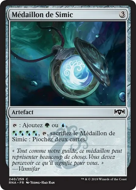 Médaillon de Simic, carte Magic RNA 240 — extension L'allégeance de Ravnica