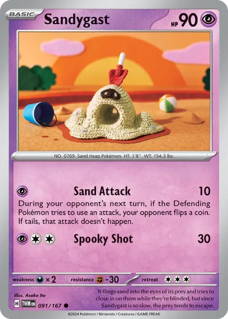 Sandygast, Pokémon card TWM 091 — Twilight Masquerade set