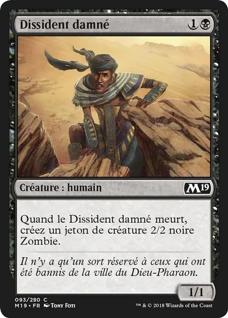 Dissident damné, carte Magic M19 93 — extension Core Set 2019