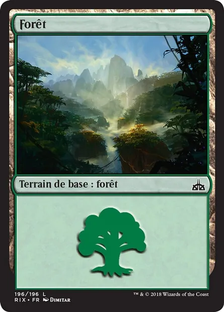 Forêt, carte Magic RIX 196 — extension Les combattants d'Ixalan