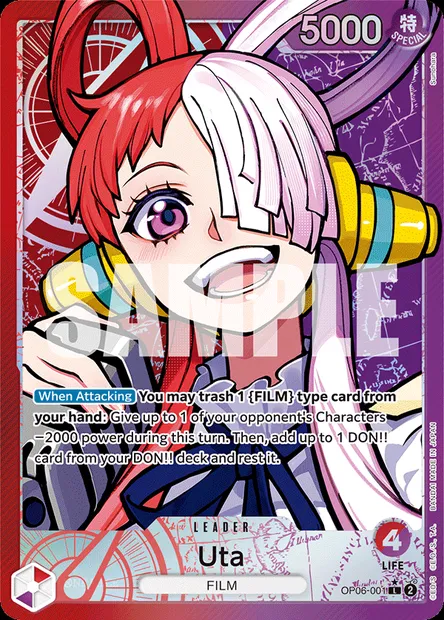 Uta, One Piece card OP06-001 — WINGS OF THE CAPTAIN set