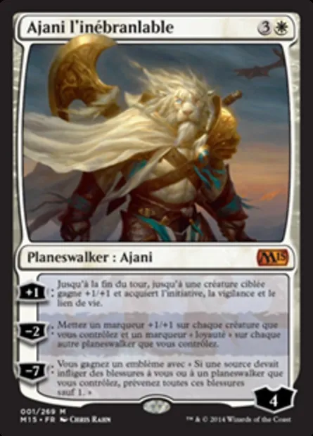 Ajani l'inébranlable, carte Magic M15 1 — extension Magic 2015