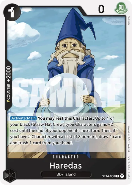 Haredas, One Piece card ST14-008 — 3D2Y set