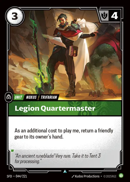 Legion Quartermaster, carte Riftbound SFD 044 — extension Spiritforged