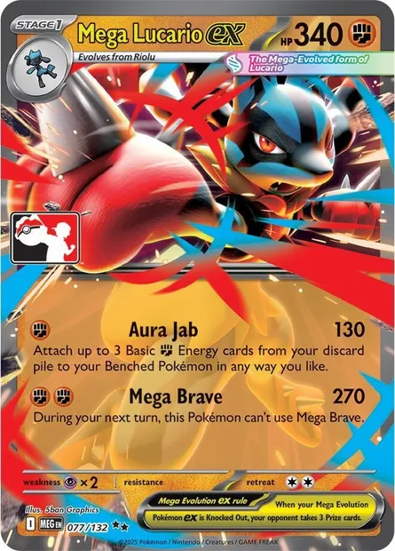 Mega Lucario ex, Pokémon card PPS 077-4 — Play! Pokémon Prize Pack Series set