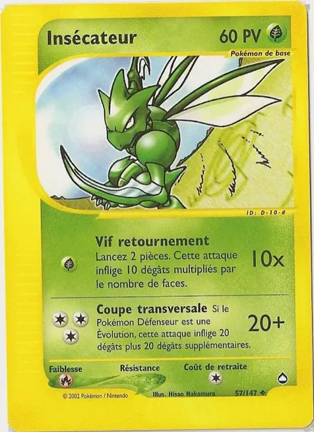Insécateur, carte Pokémon AQ 57 — extension Aquapolis