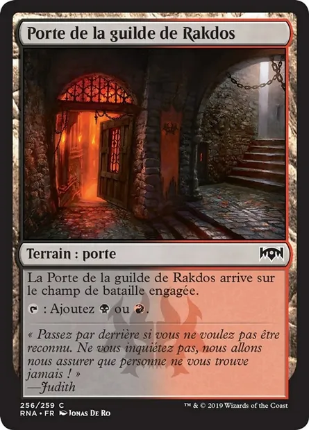 Porte de la guilde de Rakdos, carte Magic RNA 256 — extension L'allégeance de Ravnica