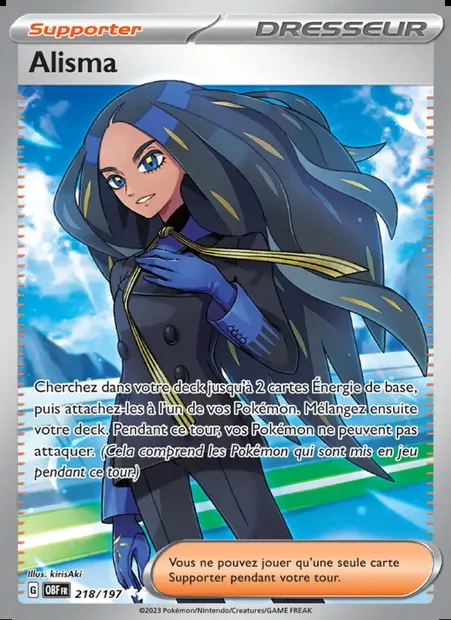 Alisma, carte Pokémon OBF 218 — extension Flammes Obsidiennes