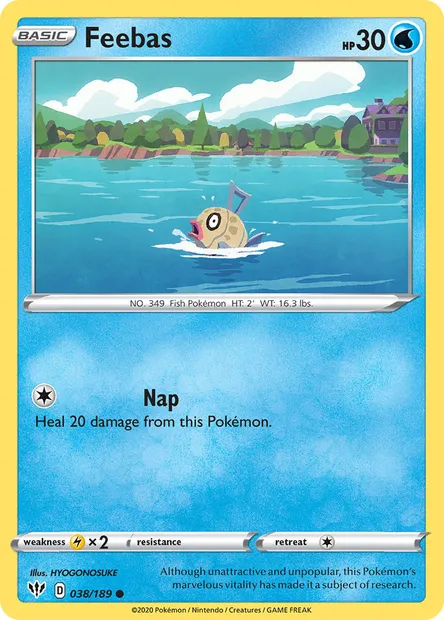 Feebas, Pokémon card DAA 38 — Darkness Ablaze set