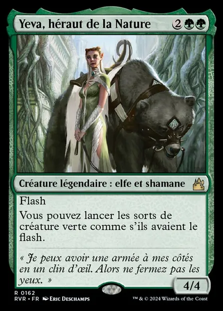 Yeva, héraut de la Nature, carte Magic RVR 162 — extension Ravnica Remastered