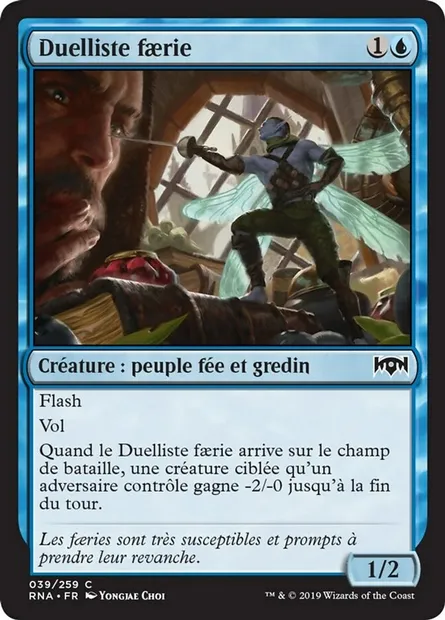 Duelliste faerie, carte Magic RNA 39 — extension L'allégeance de Ravnica