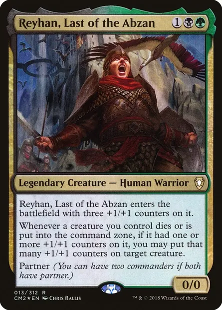 Reyhan, dernière des Abzans, carte Magic CM2 13 — extension Commander Anthology Volume II