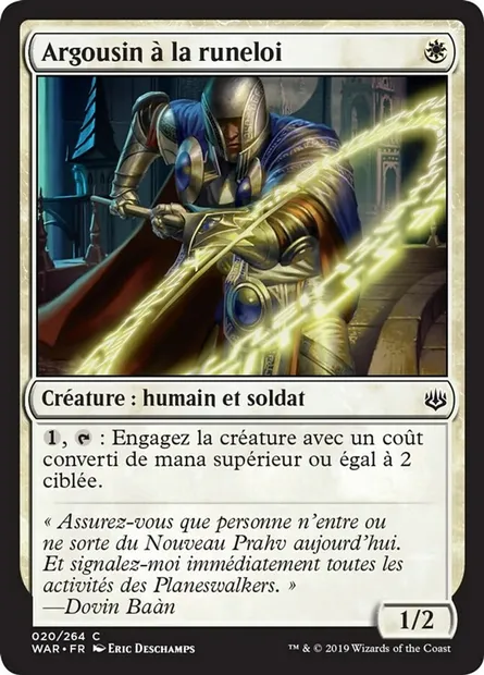 Argousin à la runeloi, carte Magic WAR 20 — extension La guerre des Planeswalkers