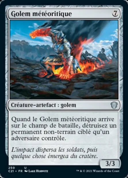 Golem météoritique, carte Magic C21 250 — extension Commander 2021