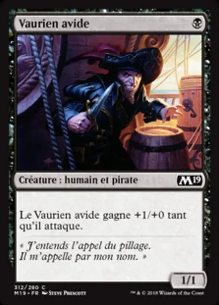 Vaurien avide, carte Magic M19 312 — extension Core Set 2019