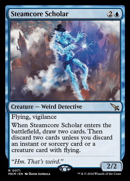 Steamcore Scholar, Magic card PMKM 71p — Murders at Karlov Manor Promos set