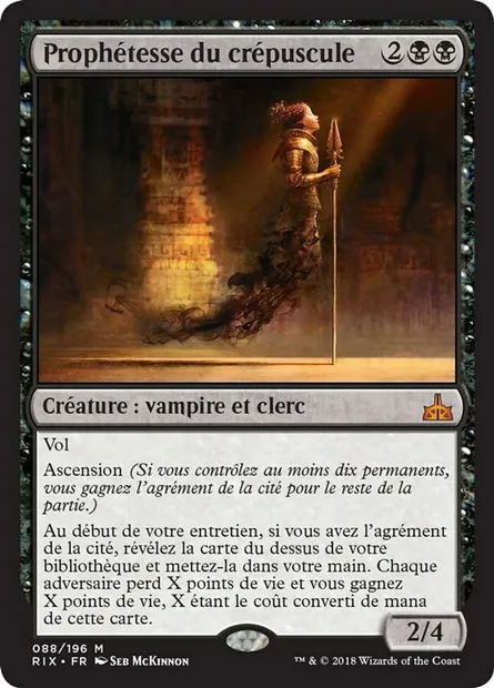 Prophétesse du crépuscule, carte Magic RIX 88 — extension Les combattants d'Ixalan