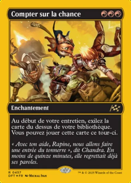 Compter sur la chance, carte Magic DFT 457 — extension Aetherdrift