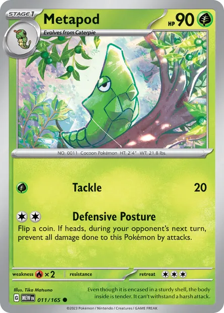 Metapod, Pokémon card MEW 011 — 151 set