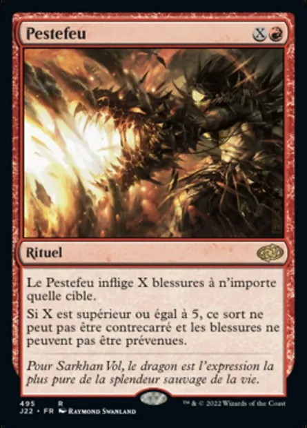 Pestefeu, carte Magic J22 495 — extension Jumpstart 2022