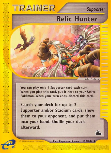 Relic Hunter, carte Pokémon SK 120 — extension Skyridge