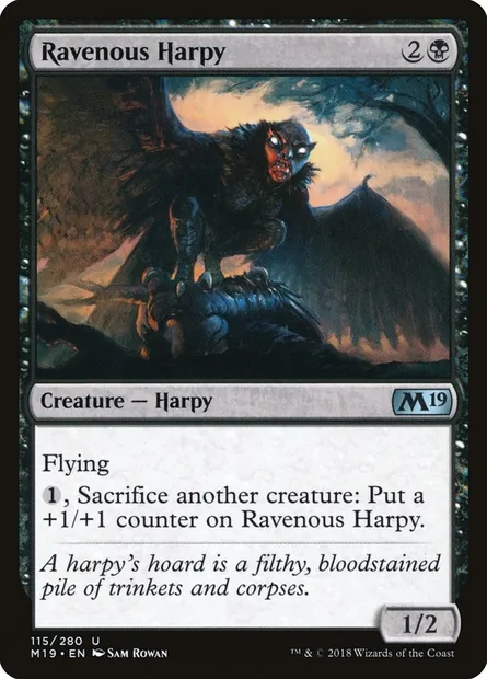Ravenous Harpy, Magic card M19 115 — Core Set 2019 set