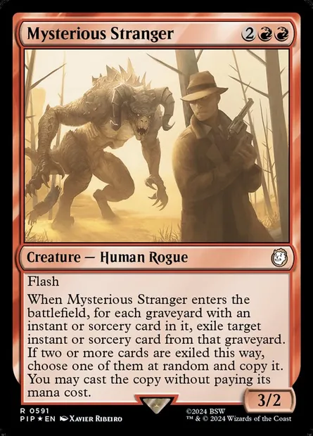 Mysterious Stranger, Magic card PIP 591 — Fallout set