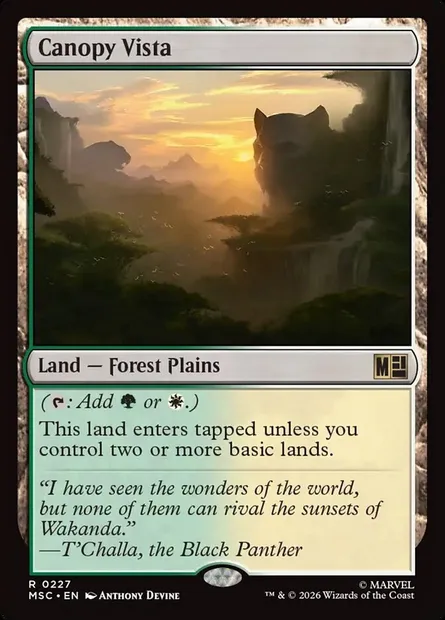 Canopy Vista, Magic card MSC 227 — Marvel Super Heroes Commander set