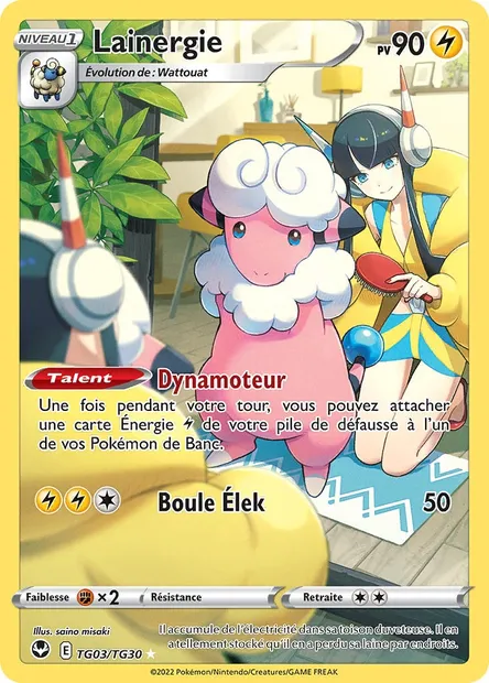 Lainergie, carte Pokémon SIT TG03 — extension Tempête Argentée