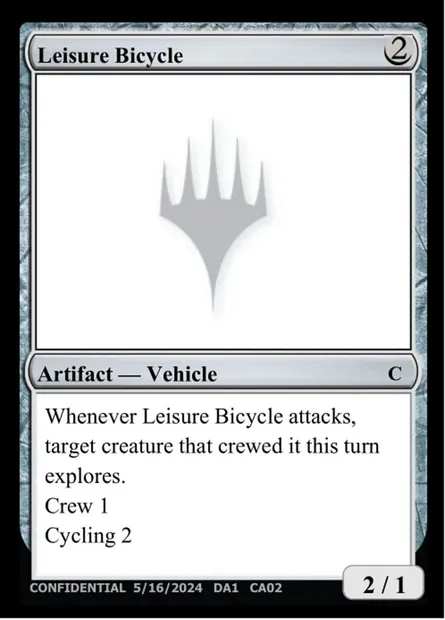 Leisure Bicycle, Magic card UNK CA02a — Unknown Event set
