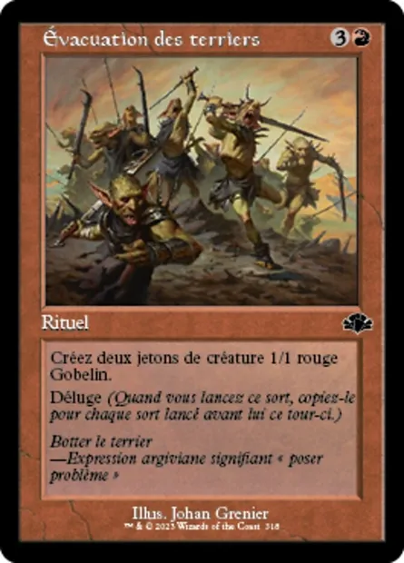 Évacuation des terriers, carte Magic DMR 318 — extension Dominaria Remastered