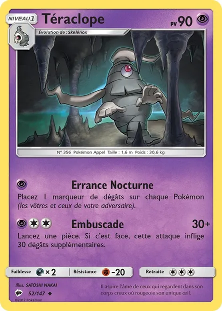 Téraclope, carte Pokémon BUS 52 — extension Ombres Ardentes